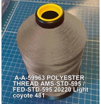 A-A-59963 Polyester Thread Type I (Non-Coated) Size 3 Tex 210 AMS-STD-595 / FED-STD-595 Color 20220 Light coyote 481