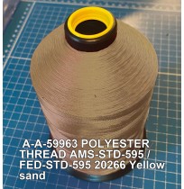 A-A-59963 Polyester Thread Type I (Non-Coated) Size F Tex 90 AMS-STD-595 / FED-STD-595 Color 20266 Yellow sand