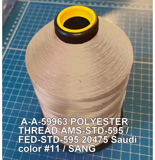 A-A-59963 Polyester Thread Type II (Coated) Size 8 Tex 600 AMS-STD-595 / FED-STD-595 Color 20475 Saudi color #11 / SANG