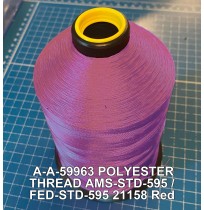 A-A-59963 Polyester Thread Type II (Coated) Size F Tex 90 AMS-STD-595 / FED-STD-595 Color 21158 Red
