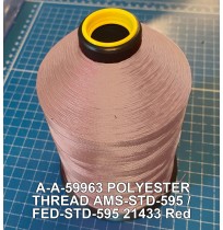 A-A-59963 Polyester Thread Type II (Coated) Size F Tex 90 AMS-STD-595 / FED-STD-595 Color 21433 Red