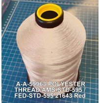 A-A-59963 Polyester Thread Type I (Non-Coated) Size 6 Tex 400 AMS-STD-595 / FED-STD-595 Color 21643 Red