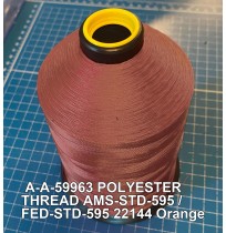 A-A-59963 Polyester Thread Type I (Non-Coated) Size 6 Tex 400 AMS-STD-595 / FED-STD-595 Color 22144 Orange