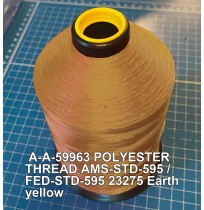 A-A-59963 Polyester Thread Type I (Non-Coated) Size 6 Tex 400 AMS-STD-595 / FED-STD-595 Color 23275 Earth yellow