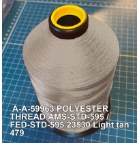 A-A-59963 Polyester Thread Type II (Coated) Size 8 Tex 600 AMS-STD-595 / FED-STD-595 Color 23530 Light tan 479