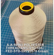 A-A-59963 Polyester Thread Type II (Coated) Size 8 Tex 600 AMS-STD-595 / FED-STD-595 Color 23578 Cream