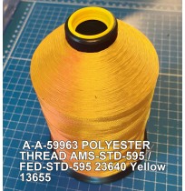 A-A-59963 Polyester Thread Type I (Non-Coated) Size E Tex 70 AMS-STD-595 / FED-STD-595 Color 23640 Yellow 13655