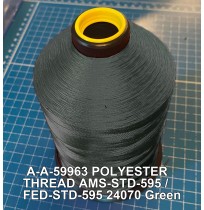 A-A-59963 Polyester Thread Type II (Coated) Size FF Tex 135 AMS-STD-595 / FED-STD-595 Color 24070 Green