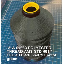 A-A-59963 Polyester Thread Type II (Coated) Size FF Tex 135 AMS-STD-595 / FED-STD-595 Color 24079 Forest green