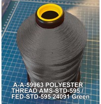 A-A-59963 Polyester Thread Type II (Coated) Size FF Tex 135 AMS-STD-595 / FED-STD-595 Color 24091 Green