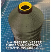 A-A-59963 Polyester Thread Type II (Coated) Size FF Tex 135 AMS-STD-595 / FED-STD-595 Color 24098 Green