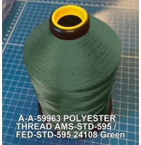 A-A-59963 Polyester Thread Type II (Coated) Size FF Tex 135 AMS-STD-595 / FED-STD-595 Color 24108 Green