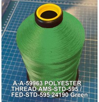 A-A-59963 Polyester Thread Type II (Coated) Size FF Tex 135 AMS-STD-595 / FED-STD-595 Color 24190 Green