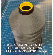 A-A-59963 Polyester Thread Type II (Coated) Size FF Tex 135 AMS-STD-595 / FED-STD-595 Color 24201 Green