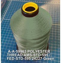 A-A-59963 Polyester Thread Type II (Coated) Size FF Tex 135 AMS-STD-595 / FED-STD-595 Color 24227 Green