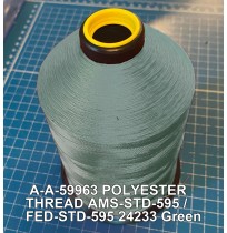 A-A-59963 Polyester Thread Type II (Coated) Size FF Tex 135 AMS-STD-595 / FED-STD-595 Color 24233 Green