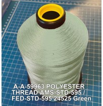 A-A-59963 Polyester Thread Type II (Coated) Size FF Tex 135 AMS-STD-595 / FED-STD-595 Color 24525 Green
