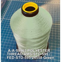 A-A-59963 Polyester Thread Type II (Coated) Size FF Tex 135 AMS-STD-595 / FED-STD-595 Color 24558 Green