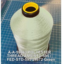 A-A-59963 Polyester Thread Type II (Coated) Size FF Tex 135 AMS-STD-595 / FED-STD-595 Color 24672 Green