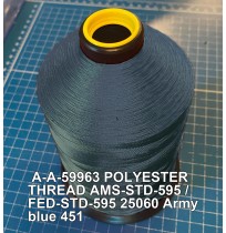 A-A-59963 Polyester Thread Type II (Coated) Size FF Tex 135 AMS-STD-595 / FED-STD-595 Color 25060 Army blue 451