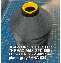 A-A-59963 Polyester Thread Type II (Coated) Size FF Tex 135 AMS-STD-595 / FED-STD-595 Color 26081 Sea plane gray / ANA 625