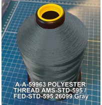 A-A-59963 Polyester Thread Type II (Coated) Size FF Tex 135 AMS-STD-595 / FED-STD-595 Color 26099 Gray