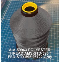 A-A-59963 Polyester Thread Type II (Coated) Size FF Tex 135 AMS-STD-595 / FED-STD-595 Color 26122 Gray
