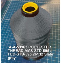 A-A-59963 Polyester Thread Type II (Coated) Size FF Tex 135 AMS-STD-595 / FED-STD-595 Color 26132 Slate gray