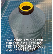 A-A-59963 Polyester Thread Type II (Coated) Size FF Tex 135 AMS-STD-595 / FED-STD-595 Color 26173 Ocean gray / NAVSEA #17