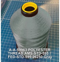 A-A-59963 Polyester Thread Type II (Coated) Size FF Tex 135 AMS-STD-595 / FED-STD-595 Color 26250 Gray