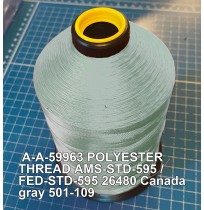 A-A-59963 Polyester Thread Type II (Coated) Size FF Tex 135 AMS-STD-595 / FED-STD-595 Color 26480 Canada gray 501-109