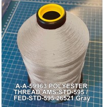 A-A-59963 Polyester Thread Type II (Coated) Size FF Tex 135 AMS-STD-595 / FED-STD-595 Color 26521 Gray
