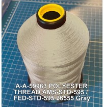 A-A-59963 Polyester Thread Type II (Coated) Size FF Tex 135 AMS-STD-595 / FED-STD-595 Color 26555 Gray