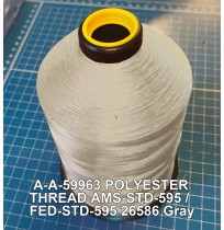 A-A-59963 Polyester Thread Type II (Coated) Size FF Tex 135 AMS-STD-595 / FED-STD-595 Color 26586 Gray