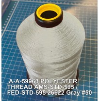 A-A-59963 Polyester Thread Type II (Coated) Size FF Tex 135 AMS-STD-595 / FED-STD-595 Color 26622 Gray #50