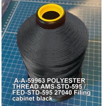 A-A-59963 Polyester Thread Type I (Non-Coated) Size AA Tex 30 AMS-STD-595 / FED-STD-595 Color 27040 Filing cabinet black