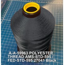 A-A-59963 Polyester Thread Type II (Coated) Size FF Tex 135 AMS-STD-595 / FED-STD-595 Color 27041 Black