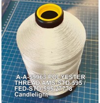 A-A-59963 Polyester Thread Type I (Non-Coated) Size AA Tex 30 AMS-STD-595 / FED-STD-595 Color 27778 Candlelight