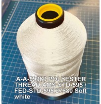 A-A-59963 Polyester Thread Type II (Coated) Size FF Tex 135 AMS-STD-595 / FED-STD-595 Color 27880 Soft white