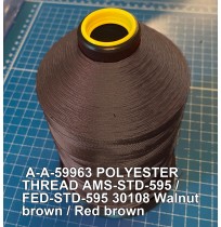 A-A-59963 Polyester Thread Type II (Coated) Size FF Tex 135 AMS-STD-595 / FED-STD-595 Color 30108 Walnut brown / Red brown