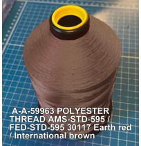 A-A-59963 Polyester Thread Type I (Non-Coated) Size AA Tex 30 AMS-STD-595 / FED-STD-595 Color 30117 Earth red / International brown