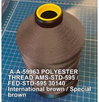A-A-59963 Polyester Thread Type II (Coated) Size FF Tex 135 AMS-STD-595 / FED-STD-595 Color 30140 International brown / Special brown