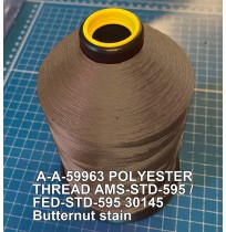 A-A-59963 Polyester Thread Type II (Coated) Size FF Tex 135 AMS-STD-595 / FED-STD-595 Color 30145 Butternut stain