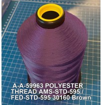 A-A-59963 Polyester Thread Type I (Non-Coated) Size AA Tex 30 AMS-STD-595 / FED-STD-595 Color 30160 Brown