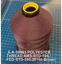 A-A-59963 Polyester Thread Type II (Coated) Size FF Tex 135 AMS-STD-595 / FED-STD-595 Color 30166 Brown