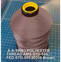 A-A-59963 Polyester Thread Type I (Non-Coated) Size AA Tex 30 AMS-STD-595 / FED-STD-595 Color 30206 Brown