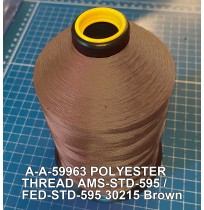 A-A-59963 Polyester Thread Type I (Non-Coated) Size AA Tex 30 AMS-STD-595 / FED-STD-595 Color 30215 Brown