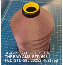 A-A-59963 Polyester Thread Type II (Coated) Size FF Tex 135 AMS-STD-595 / FED-STD-595 Color 30252 Rust red