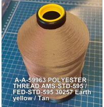 A-A-59963 Polyester Thread Type II (Coated) Size FF Tex 135 AMS-STD-595 / FED-STD-595 Color 30257 Earth yellow / Tan