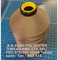 A-A-59963 Polyester Thread Type II (Coated) Size FF Tex 135 AMS-STD-595 / FED-STD-595 Color 30266 Yellow sand / Tan / ANA 615